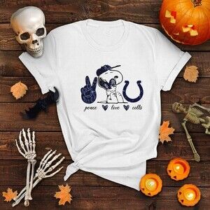 Snoopy Peace Love Indianapolis Colts T-shirt